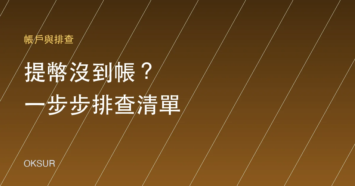 提幣成功但沒到帳？一步步排查的完整清單