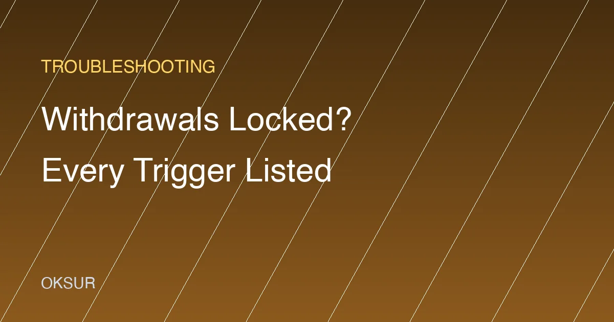 OKX Withdrawals Restricted for 24 Hours? Confirmed Triggers and What to Do